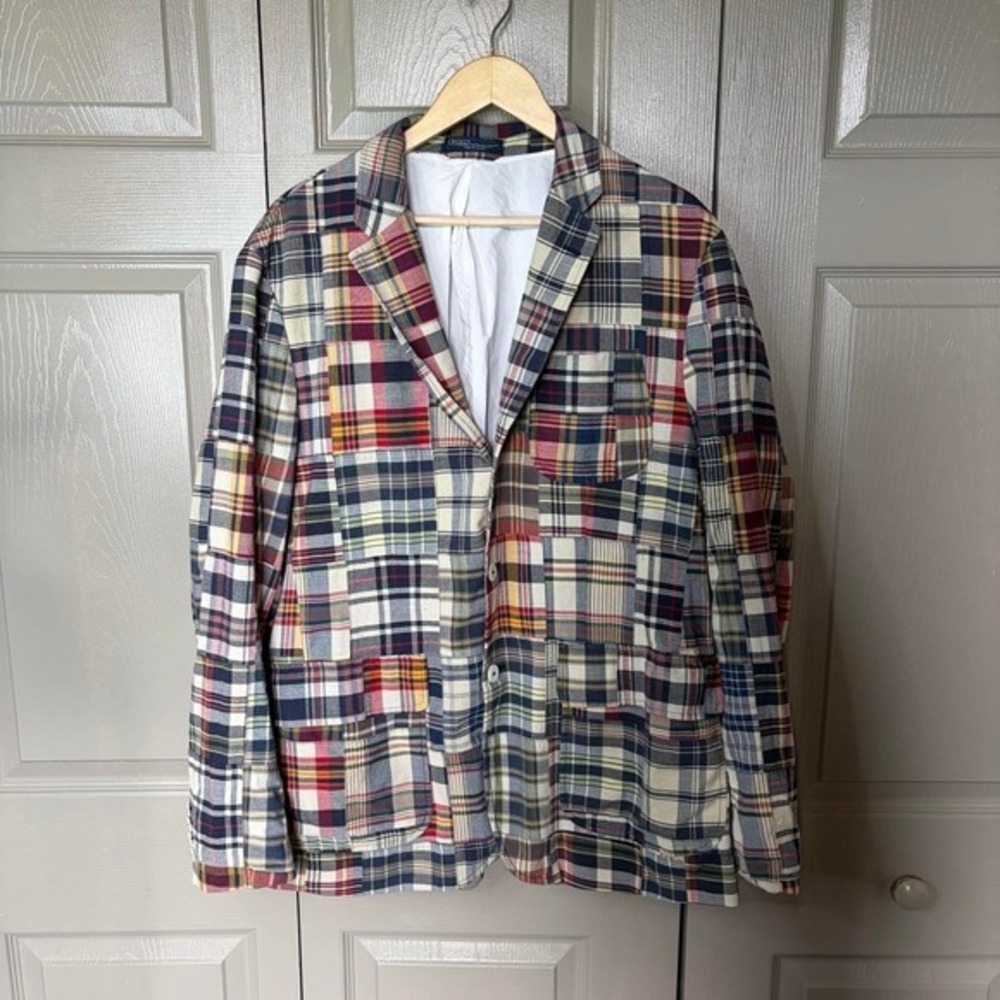 Polo Ralph Lauren patchwork blazer  Size L rare polo plaid preppy golf